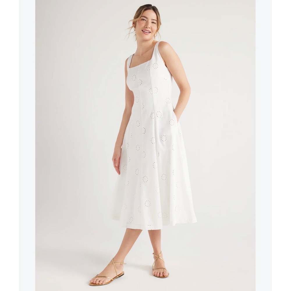 NWT Free Assembly Women's XS White Eyelet Cotton Maxi Dress Square
Neck bridal